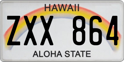 HI license plate ZXX864