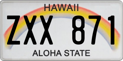 HI license plate ZXX871
