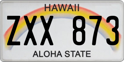 HI license plate ZXX873