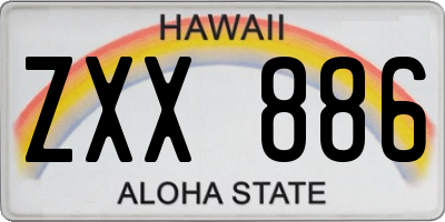 HI license plate ZXX886