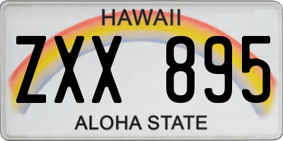 HI license plate ZXX895