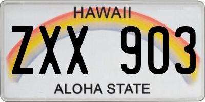 HI license plate ZXX903