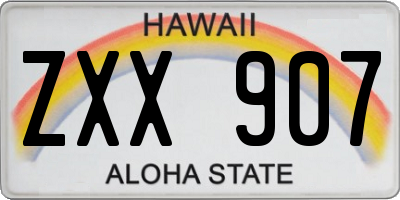 HI license plate ZXX907