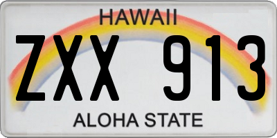 HI license plate ZXX913