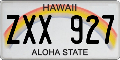 HI license plate ZXX927