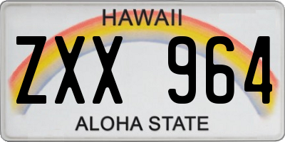 HI license plate ZXX964
