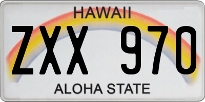 HI license plate ZXX970