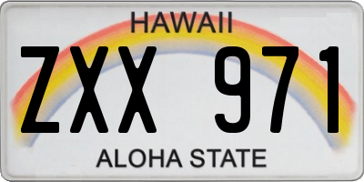 HI license plate ZXX971
