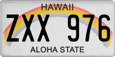 HI license plate ZXX976