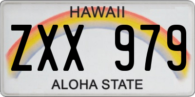 HI license plate ZXX979
