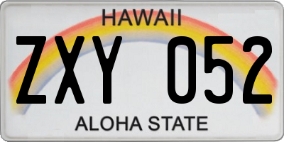 HI license plate ZXY052