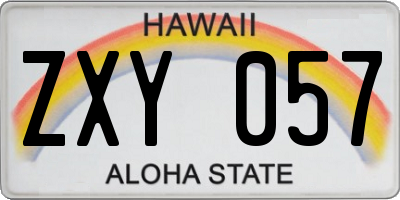 HI license plate ZXY057