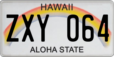 HI license plate ZXY064