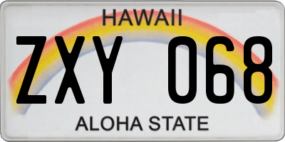 HI license plate ZXY068