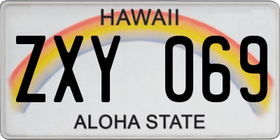 HI license plate ZXY069