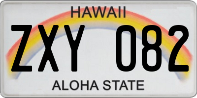HI license plate ZXY082