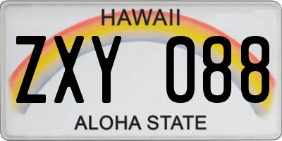 HI license plate ZXY088