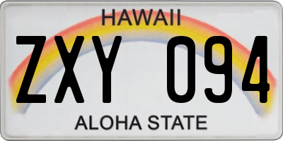 HI license plate ZXY094