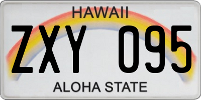 HI license plate ZXY095