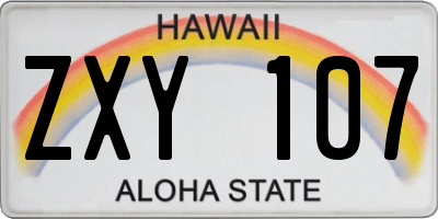 HI license plate ZXY107