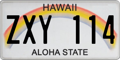 HI license plate ZXY114