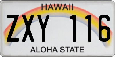 HI license plate ZXY116
