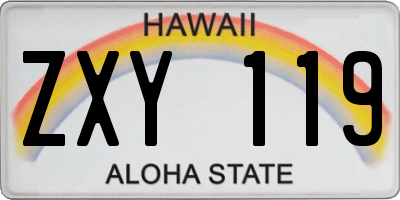HI license plate ZXY119
