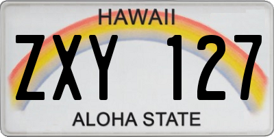 HI license plate ZXY127