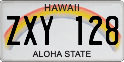 HI license plate ZXY128