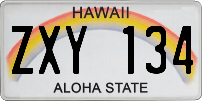 HI license plate ZXY134