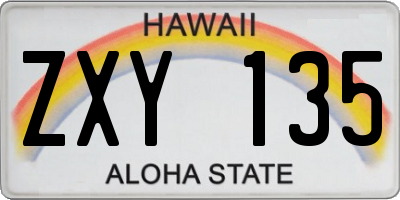 HI license plate ZXY135
