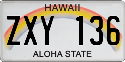 HI license plate ZXY136
