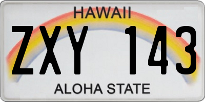 HI license plate ZXY143