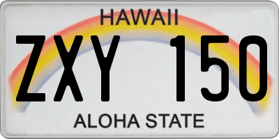HI license plate ZXY150