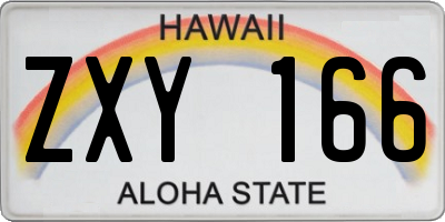 HI license plate ZXY166