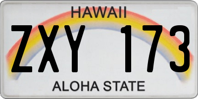 HI license plate ZXY173