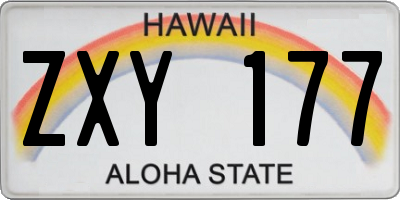 HI license plate ZXY177