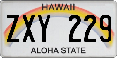 HI license plate ZXY229