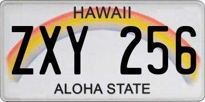 HI license plate ZXY256