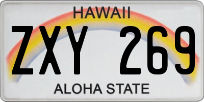 HI license plate ZXY269