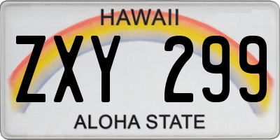 HI license plate ZXY299
