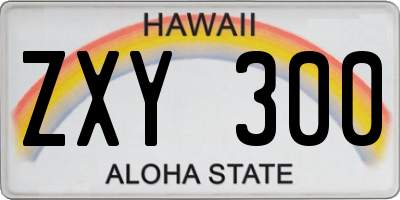 HI license plate ZXY300