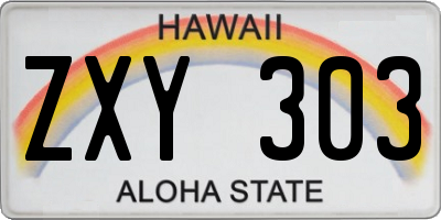 HI license plate ZXY303
