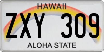 HI license plate ZXY309