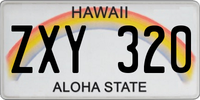 HI license plate ZXY320