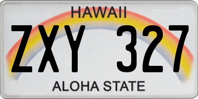 HI license plate ZXY327