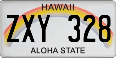 HI license plate ZXY328