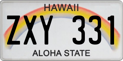 HI license plate ZXY331