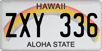 HI license plate ZXY336