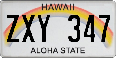 HI license plate ZXY347